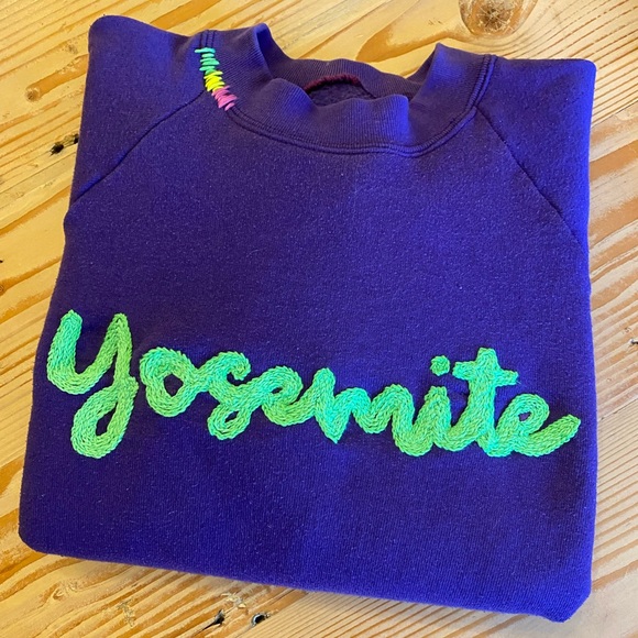 Vintage Yosemite Hand Embroidered Sweat Shirt - Picture 3 of 6